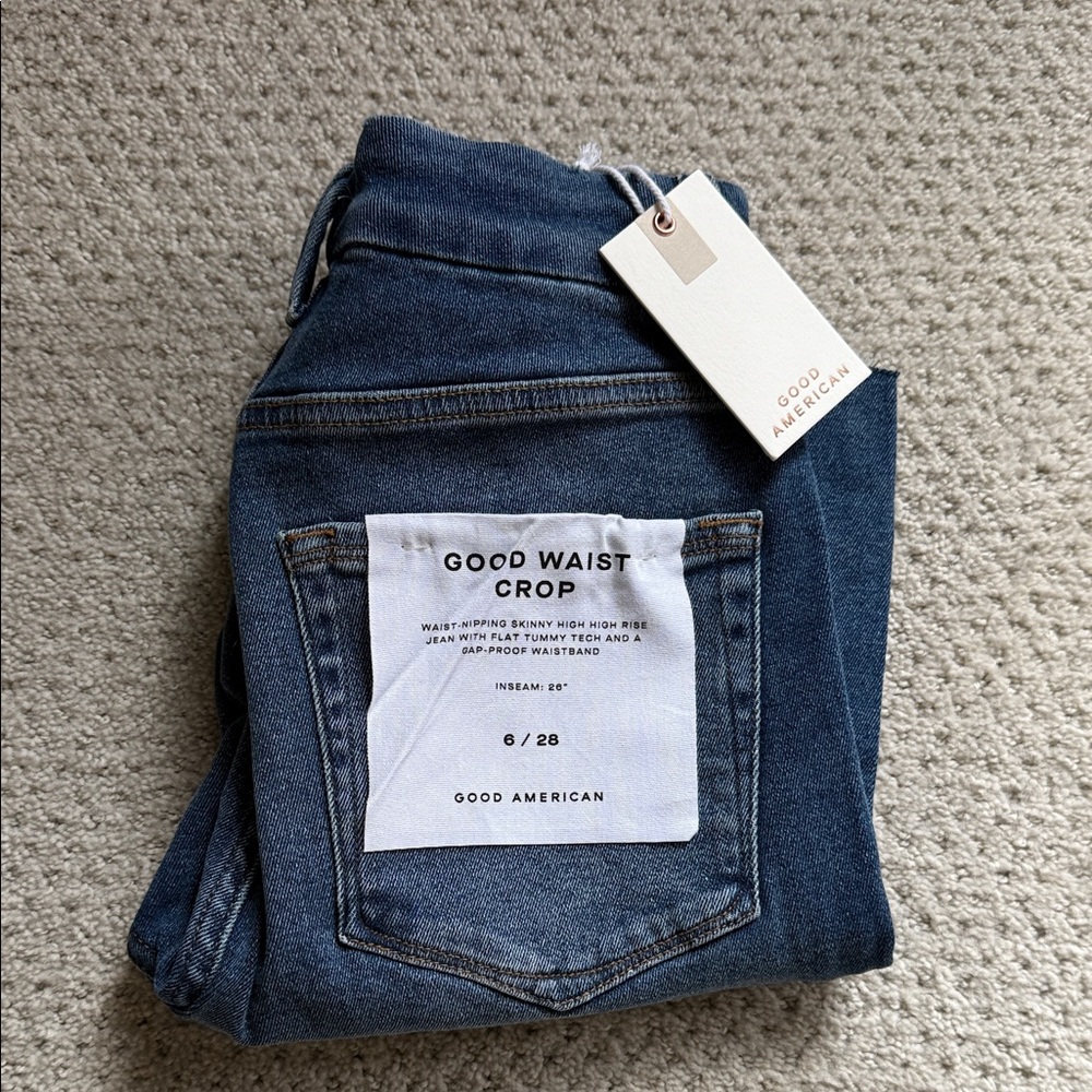 NWT Good American Dark Blue Ankle Jeans